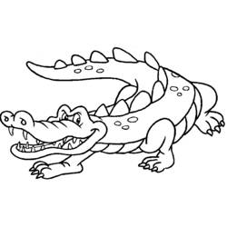 Dibujo de Cocodrilo sonriente de pie para colorear