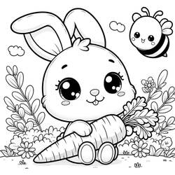 Conejo Kawaii - Dibujos para colorear gratis