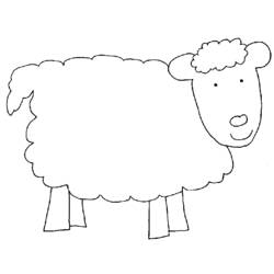 Dibujo de Cordero sonriente con mechón rizado para colorear Dibujo de Cordero sonriente con mechón rizado para colorear