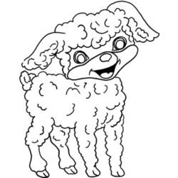 Dibujo de Cordero de lana rizada sonriente para colorear Dibujo de Cordero de lana rizada sonriente para colorear