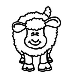 Dibujo de Cordero de pie sonriendo para colorear Dibujo de Cordero de pie sonriendo para colorear