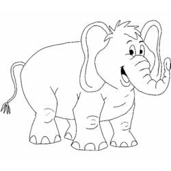 Dibujo de Elefante sonriente de orejas grandes para colorear