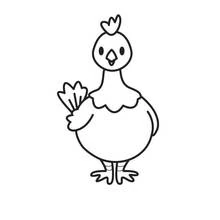 Dibujo de Gallina de pie con vientre redondo para colorear
