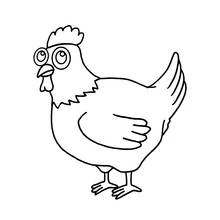 Dibujo de Gallina de ojos grandes y redondos para colorear