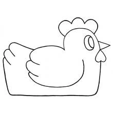 Dibujo de Gallina sentada sencilla para colorear