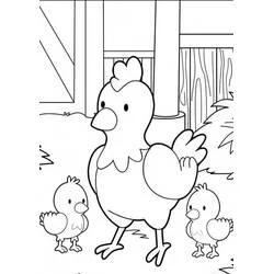 Gallina y Pollito - Dibujos para colorear gratis