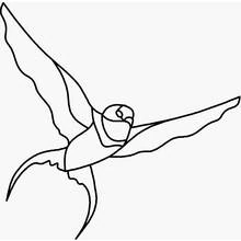 Dibujo de Golondrina volando con las alas extendidas para colorear