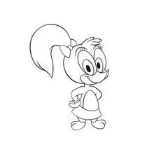 Dibujo de Golondrina de dibujos animados con coleta para colorear
