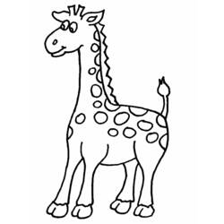 Dibujo de Jirafa de pie sonriendo para colorear