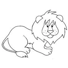 Dibujo de León tumbado con una gran melena para colorear