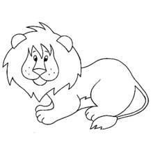Dibujo de León tumbado con una gran melena para colorear