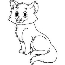 Dibujo de Lobo cachorro sentado para colorear