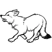 Dibujo de Lobo caminando con la cabeza levantada para colorear