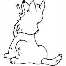 Dibujo de Lobo aullando visto de espaldas para colorear