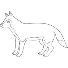 Dibujo de Lobo de pie de perfil para colorear