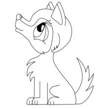 Dibujo de Lobo sentado con la cabeza levantada para colorear