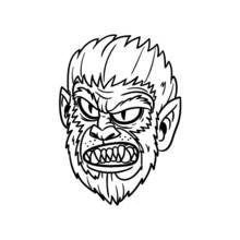 Dibujo de Lobo hombre lobo gruñendo para colorear