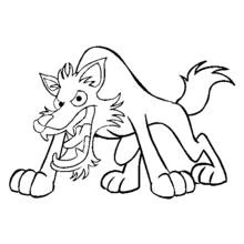 Dibujo de Lobo gruñendo con la boca bien abierta para colorear
