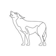 Dibujo de Lobo aullando al cielo para colorear
