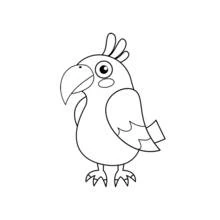 Dibujo de Loro de pie con la cresta levantada para colorear