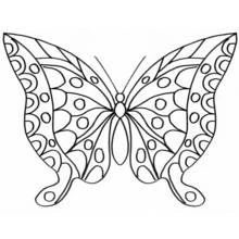 Dibujo de Mariposa con alas simétricas y decoradas para colorear Dibujo de Mariposa con alas simétricas y decoradas para colorear