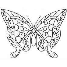 Dibujo de Mariposa con alas simétricas decoradas para colorear Dibujo de Mariposa con alas simétricas decoradas para colorear