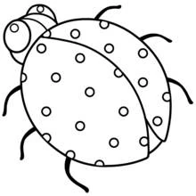 Dibujo de Mariquita con muchos puntos redondos para colorear