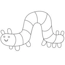 Dibujo de Oruga arqueando su cuerpo para colorear Dibujo de Oruga arqueando su cuerpo para colorear