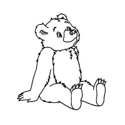 Dibujo de Osito sentado y sonriendo para colorear