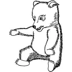 Dibujo de Osito sentado con la pata extendida para colorear