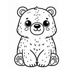 Dibujo de Osito sentado con las patas hacia adelante para colorear