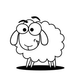 Dibujo de Oveja de ojos grandes y divertidos para colorear