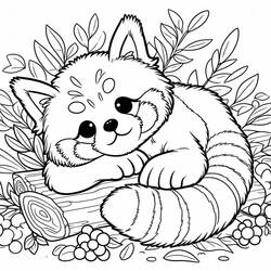 Panda Rojo - Dibujos para colorear gratis