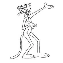 Dibujo de Pantera en una divertida pose de baile para colorear