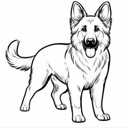 Pastor Alemán - Dibujos para colorear gratis