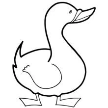 Dibujo de Pato de pie con cuello largo para colorear