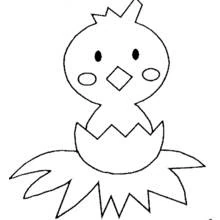 Dibujo de Pollito saliendo de su huevo para colorear