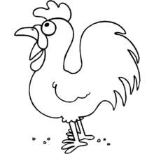 Dibujo de Pollo de pie con el pico abierto para colorear Dibujo de Pollo de pie con el pico abierto para colorear