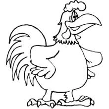 Dibujo de Pollo de pie con una gran sonrisa para colorear Dibujo de Pollo de pie con una gran sonrisa para colorear