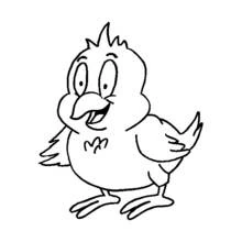 Dibujo de Pollo con expresión divertida para colorear Dibujo de Pollo con expresión divertida para colorear
