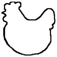 Dibujo de Pollo en silueta simple para colorear Dibujo de Pollo en silueta simple para colorear