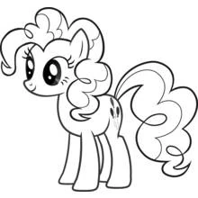 Dibujo de Poni con melena y cola rizadas para colorear