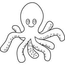 Dibujo de Pulpo con cara sonriente para colorear
