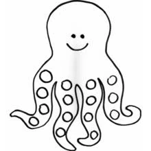 Dibujo de Pulpo con carita sonriente para colorear