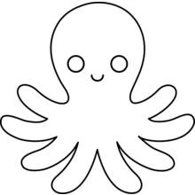 Dibujo de Pulpo con carita sonriente para colorear