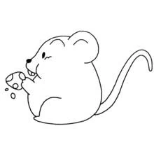 Dibujo de Ratón mordisqueando un trozo de queso para colorear Dibujo de Ratón mordisqueando un trozo de queso para colorear