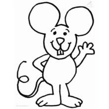 Dibujo de Ratón saludando con la mano para colorear