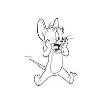 Dibujo de Ratón Jerry gritando de susto para colorear Dibujo de Ratón Jerry gritando de susto para colorear