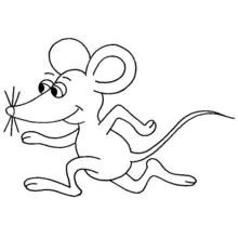 Dibujo de Ratón corriendo alegremente para colorear