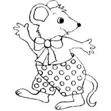 Dibujo de Ratón vestido con un traje de lunares para colorear Dibujo de Ratón vestido con un traje de lunares para colorear